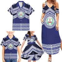 Personalised Tonga Sia'atoutai Theological College Family Matching Summer Maxi Dress and Hawaiian Shirt Polynesian Ngatu Tribal LT9 - Polynesian Pride