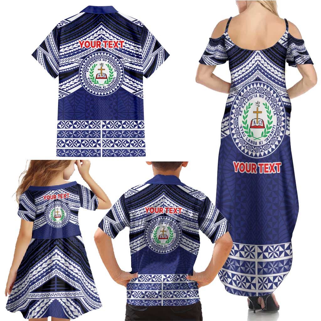 Personalised Tonga Sia'atoutai Theological College Family Matching Summer Maxi Dress and Hawaiian Shirt Polynesian Ngatu Tribal LT9 - Polynesian Pride