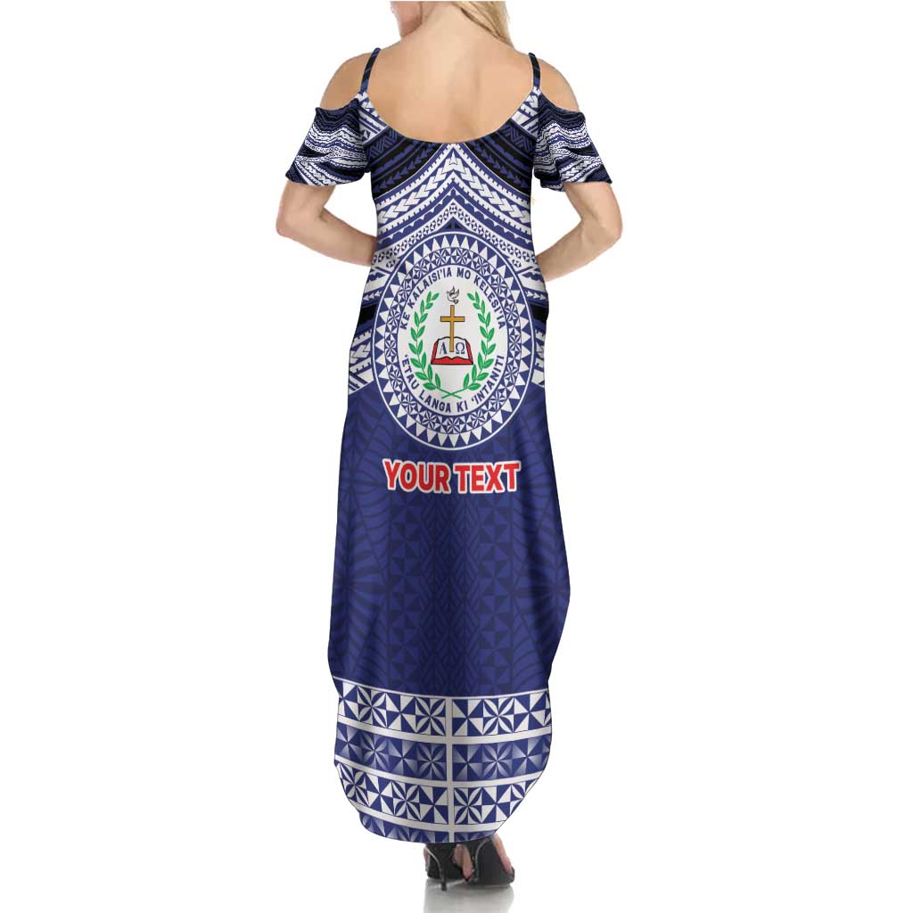 Personalised Tonga Sia'atoutai Theological College Family Matching Summer Maxi Dress and Hawaiian Shirt Polynesian Ngatu Tribal LT9 - Polynesian Pride