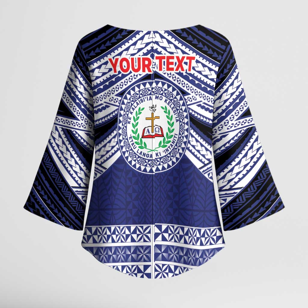 Personalised Tonga Sia'atoutai Theological College Kimono Sleeve Blouse Polynesian Ngatu Tribal - Polynesian Pride