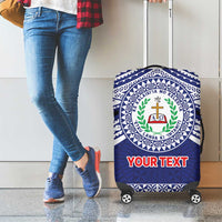 Personalised Tonga Sia'atoutai Theological College Luggage Cover Polynesian Ngatu Tribal