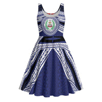 Personalised Tonga Sia'atoutai Theological College Midi Dress Polynesian Ngatu Tribal - Polynesian Pride