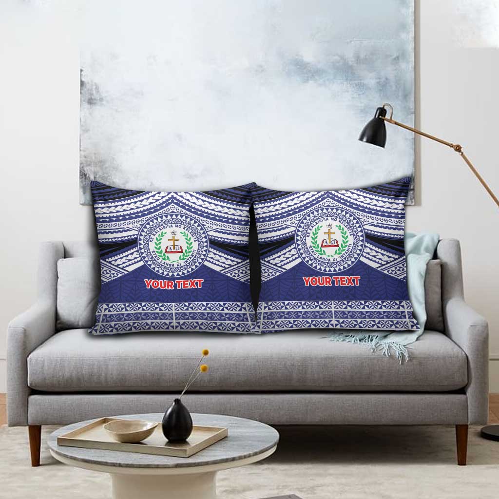 Personalised Tonga Sia'atoutai Theological College Pillow Cover Polynesian Ngatu Tribal - Polynesian Pride