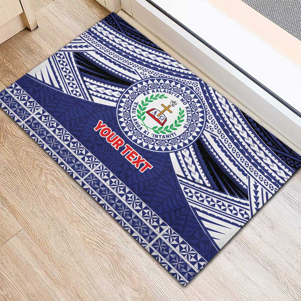 Personalised Tonga Sia'atoutai Theological College Rubber Doormat Polynesian Ngatu Tribal