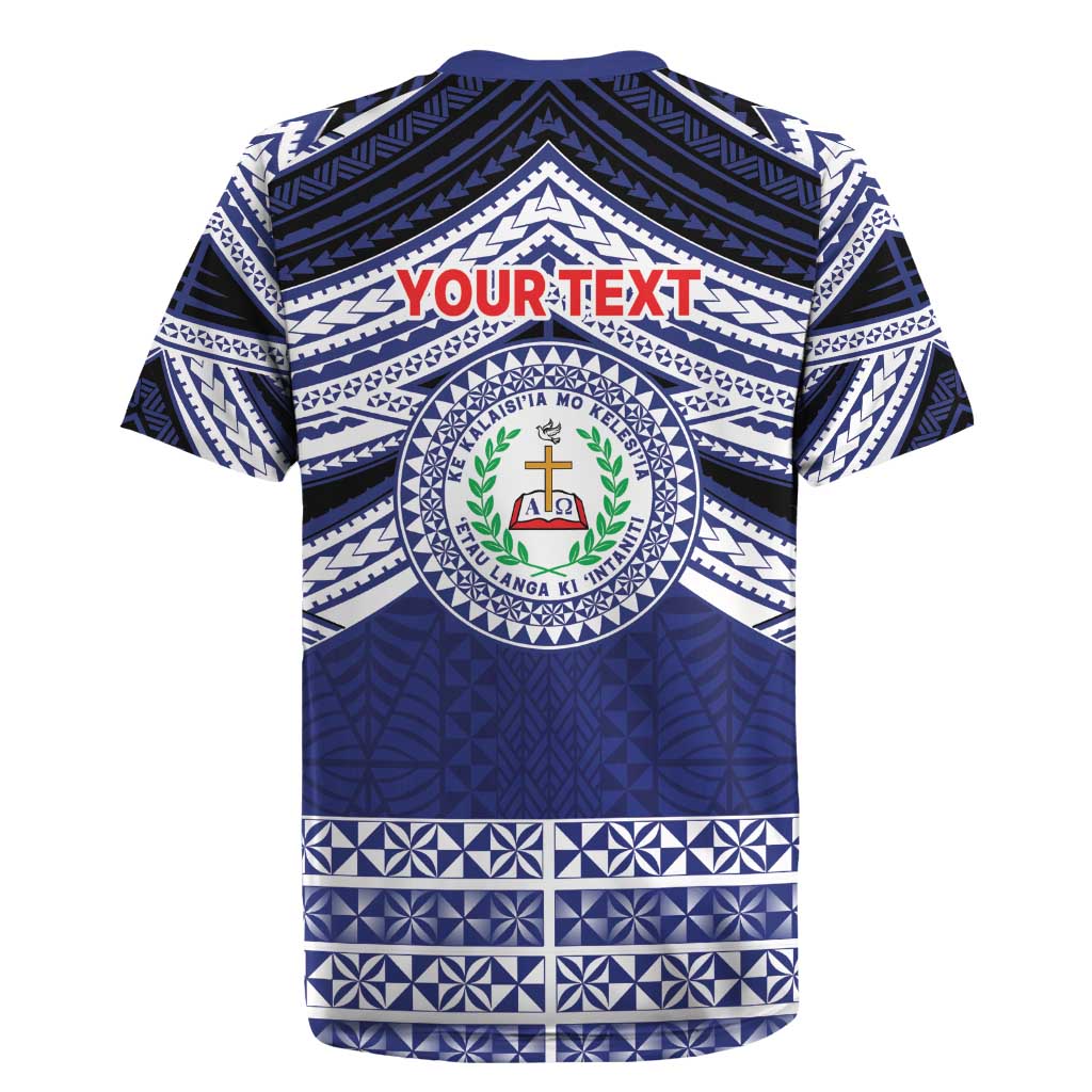 Personalised Tonga Sia'atoutai Theological College Rugby Jersey Polynesian Ngatu Tribal