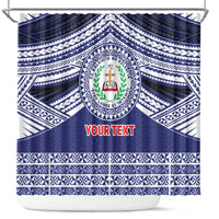 Personalised Tonga Sia'atoutai Theological College Shower Curtain Polynesian Ngatu Tribal
