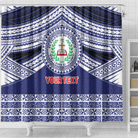 Personalised Tonga Sia'atoutai Theological College Shower Curtain Polynesian Ngatu Tribal