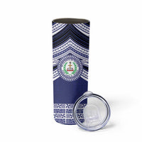 Personalised Tonga Sia'atoutai Theological College Skinny Tumbler Polynesian Ngatu Tribal LT9 - Polynesian Pride