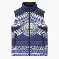 Personalised Tonga Sia'atoutai Theological College Sleeveless Puffer Jacket Polynesian Ngatu Tribal - Polynesian Pride