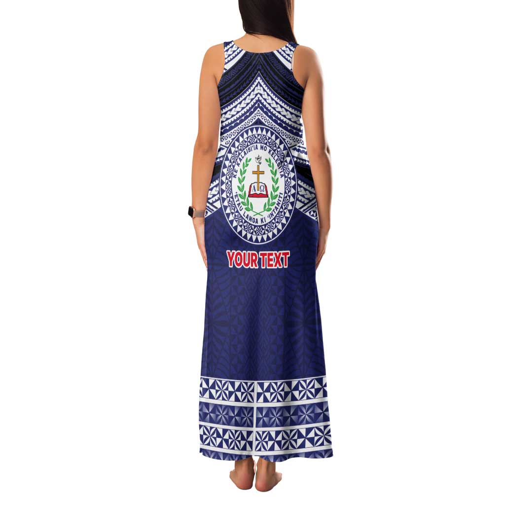 Personalised Tonga Sia'atoutai Theological College Tank Maxi Dress Polynesian Ngatu Tribal