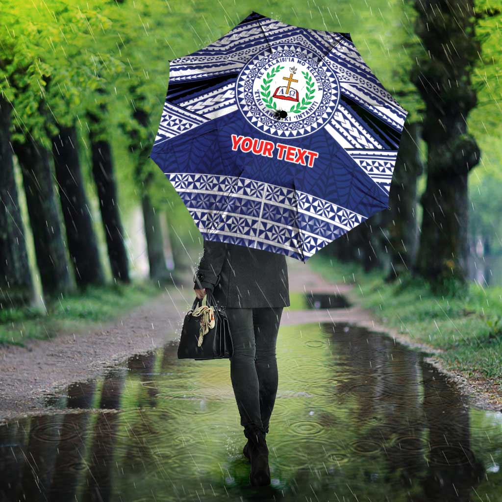 Personalised Tonga Sia'atoutai Theological College Umbrella Polynesian Ngatu Tribal - Polynesian Pride