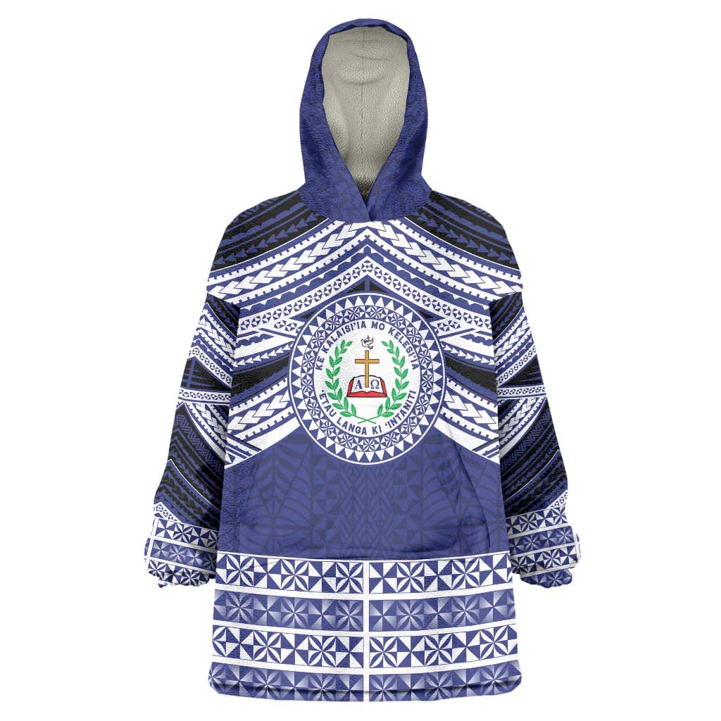 Personalised Tonga Sia'atoutai Theological College Wearable Blanket Hoodie Polynesian Ngatu Tribal