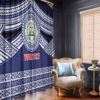 Personalised Tonga Sia'atoutai Theological College Window Curtain Polynesian Ngatu Tribal