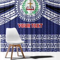 Personalised Tonga Sia'atoutai Theological College Window Curtain Polynesian Ngatu Tribal