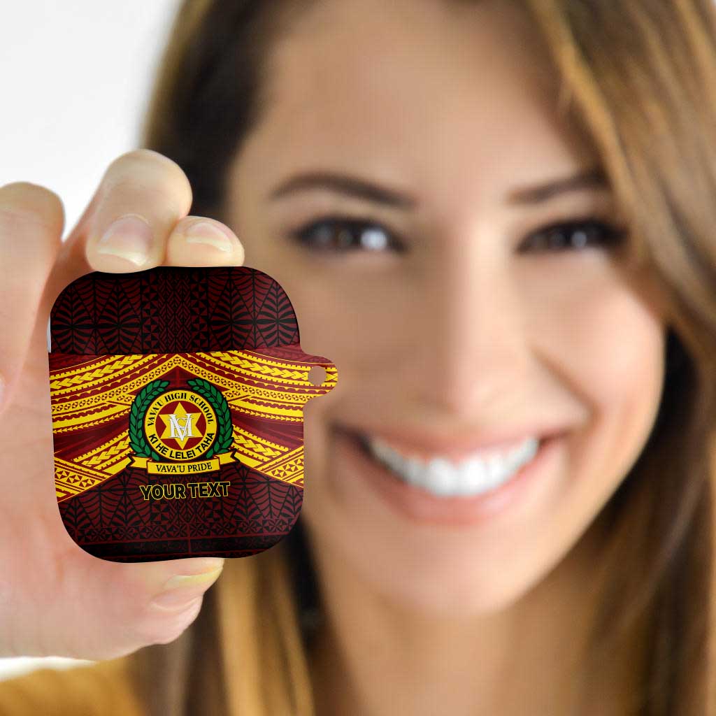 Personalised Tonga Vava'u High School AirPods Case Polynesian Ngatu Tribal - Polynesian Pride