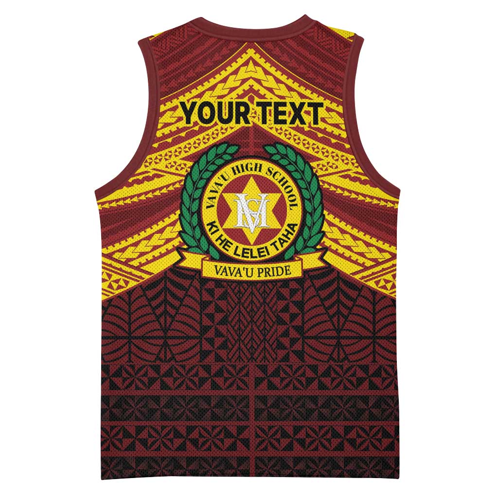 Personalised Tonga Vava'u High School Basketball Jersey Polynesian Ngatu Tribal - Polynesian Pride