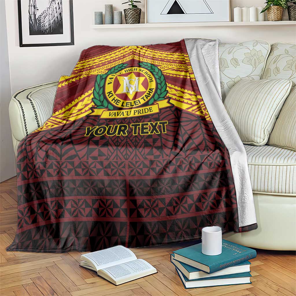 Personalised Tonga Vava'u High School Blanket Polynesian Ngatu Tribal