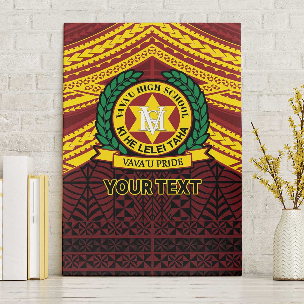 Personalised Tonga Vava'u High School Canvas Wall Art Polynesian Ngatu Tribal