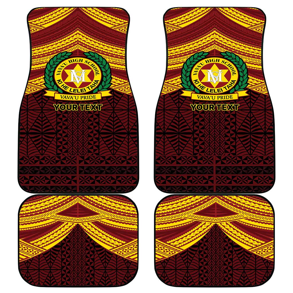 Personalised Tonga Vava'u High School Car Mats Polynesian Ngatu Tribal