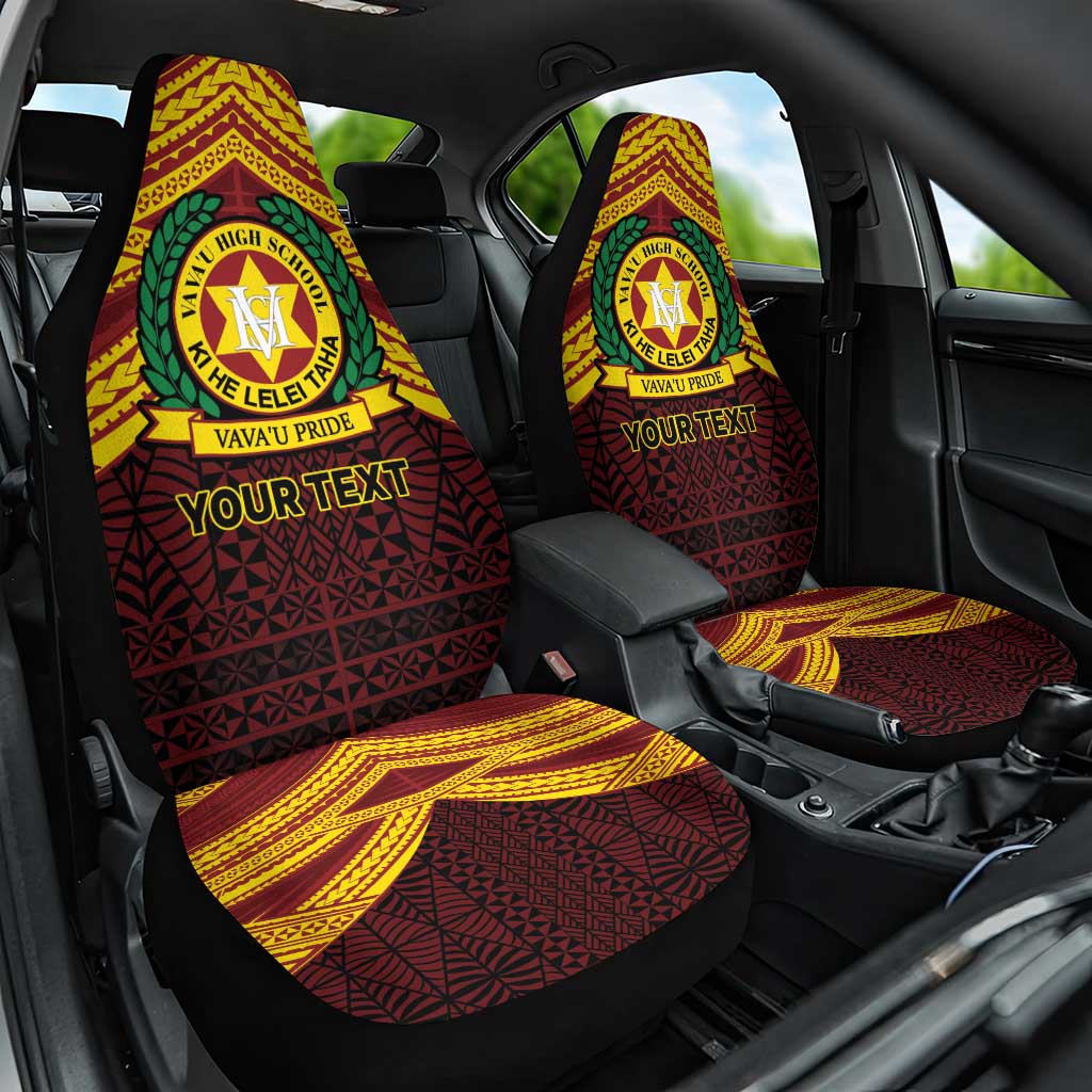 Personalised Tonga Vava'u High School Car Seat Cover Polynesian Ngatu Tribal