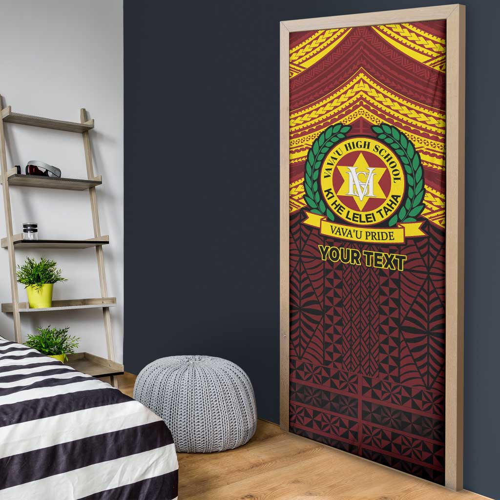 Personalised Tonga Vava'u High School Door Cover Polynesian Ngatu Tribal - Polynesian Pride