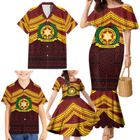 Personalised Tonga Vava'u High School Family Matching Mermaid Dress and Hawaiian Shirt Polynesian Ngatu Tribal LT9 - Polynesian Pride