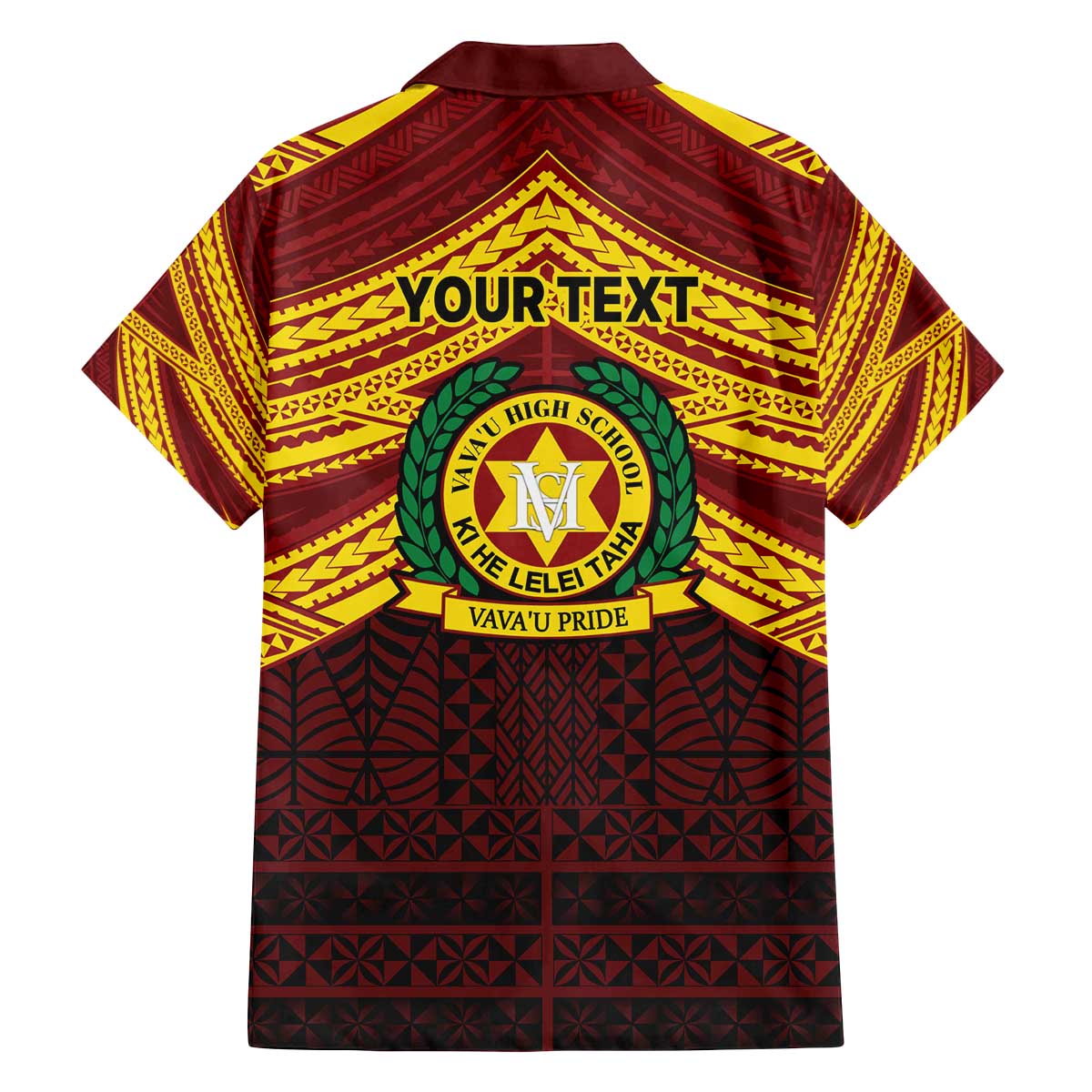 Personalised Tonga Vava'u High School Family Matching Off The Shoulder Long Sleeve Dress and Hawaiian Shirt Polynesian Ngatu Tribal LT9 - Polynesian Pride