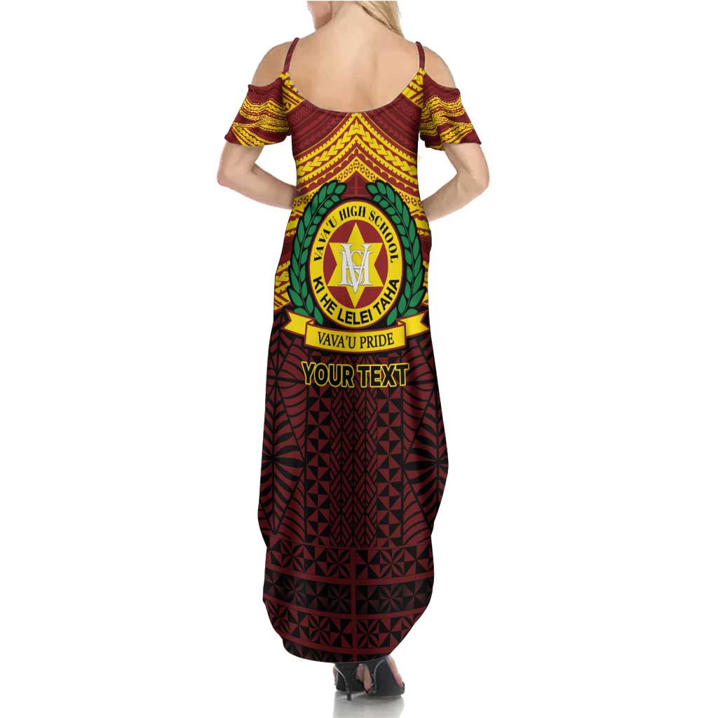 Personalised Tonga Vava'u High School Family Matching Summer Maxi Dress and Hawaiian Shirt Polynesian Ngatu Tribal LT9 - Polynesian Pride