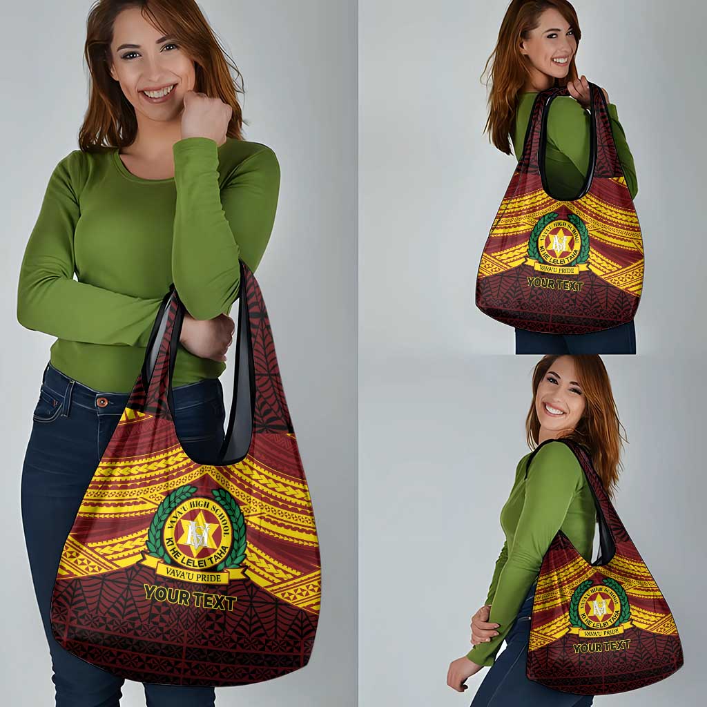 Personalised Tonga Vava'u High School Grocery Bag Polynesian Ngatu Tribal