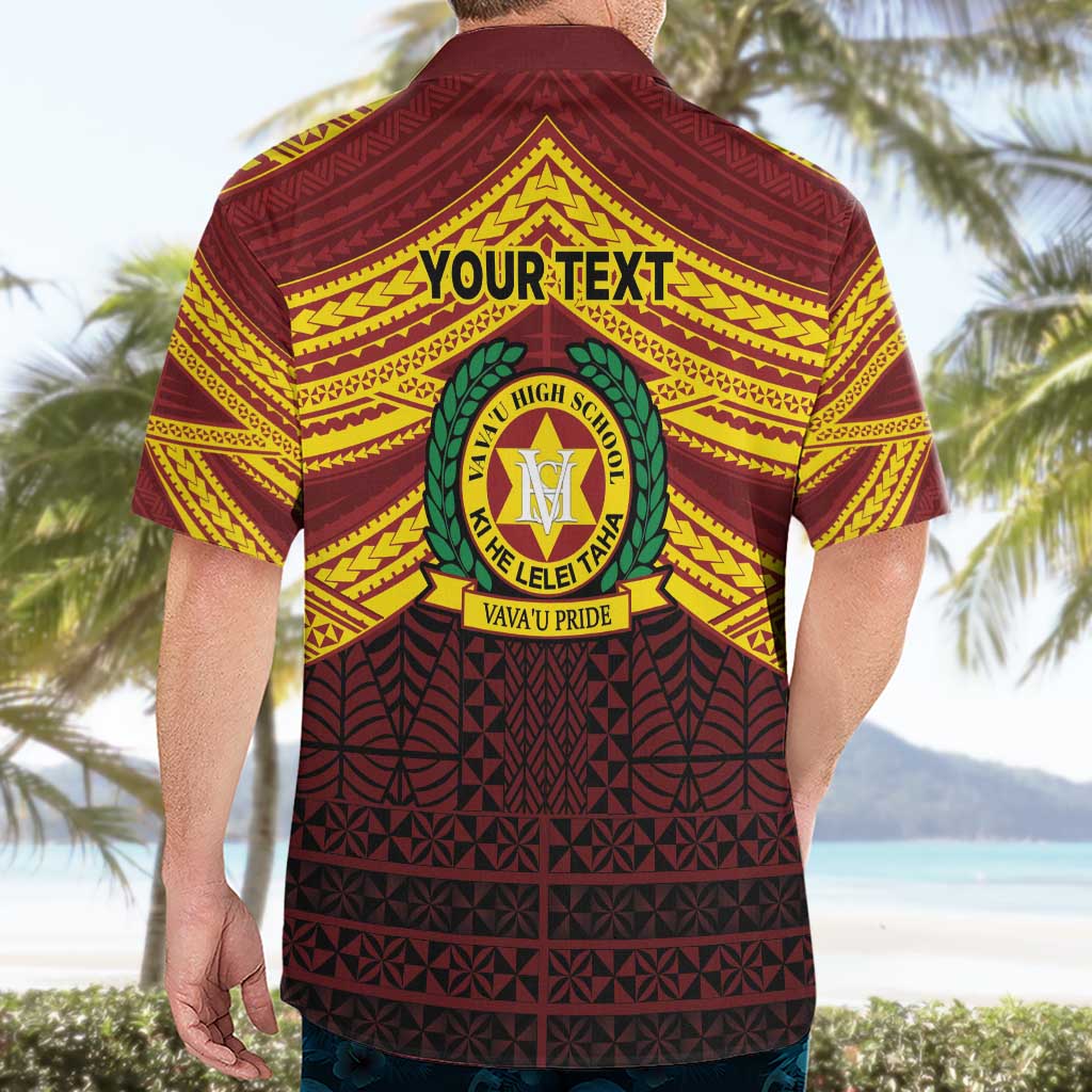Personalised Tonga Vava'u High School Hawaiian Shirt Polynesian Ngatu Tribal