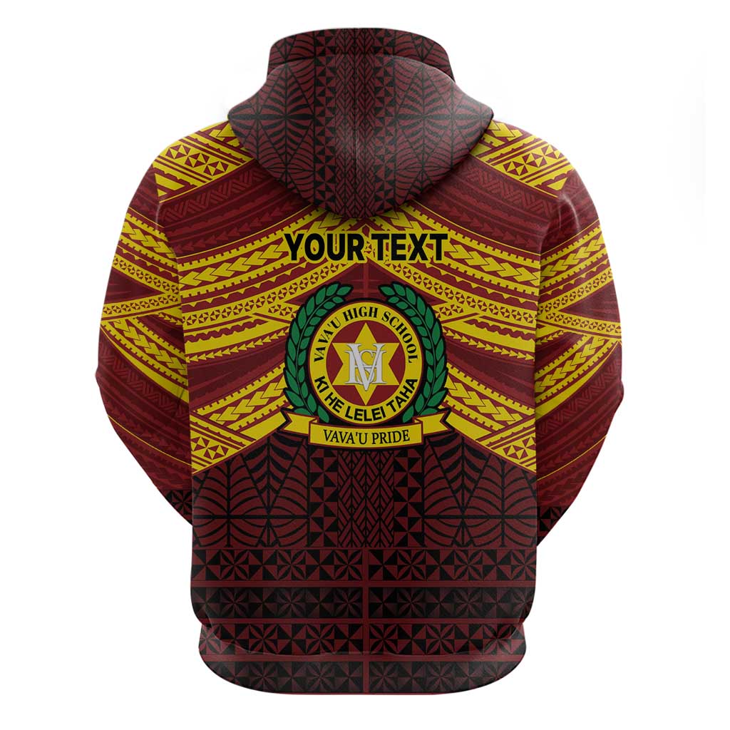 Personalised Tonga Vava'u High School Hoodie Polynesian Ngatu Tribal