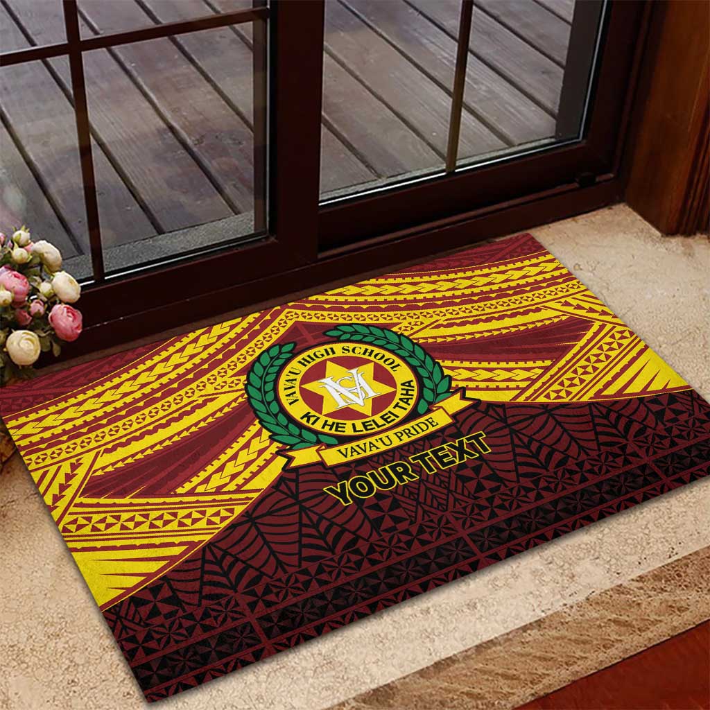 Personalised Tonga Vava'u High School Rubber Doormat Polynesian Ngatu Tribal