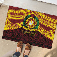 Personalised Tonga Vava'u High School Rubber Doormat Polynesian Ngatu Tribal