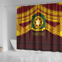 Personalised Tonga Vava'u High School Shower Curtain Polynesian Ngatu Tribal