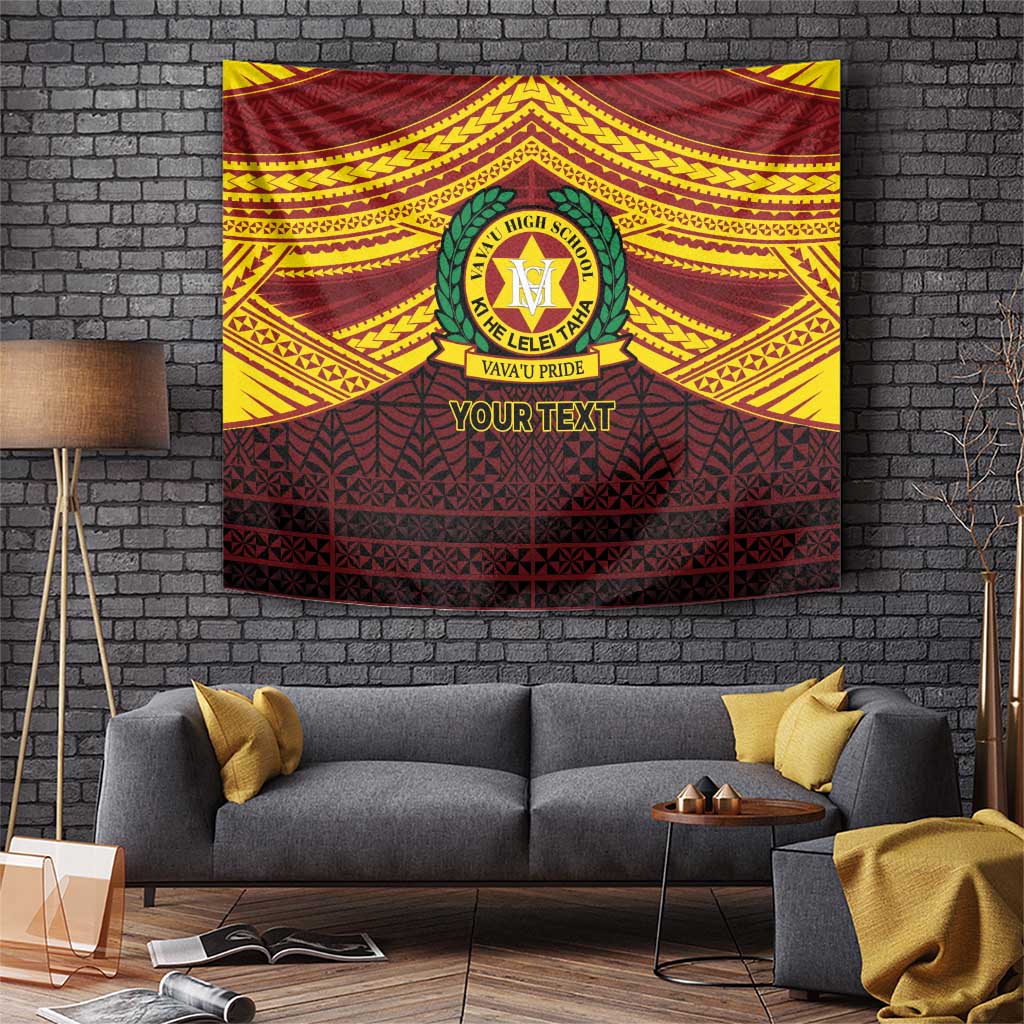 Personalised Tonga Vava'u High School Tapestry Polynesian Ngatu Tribal