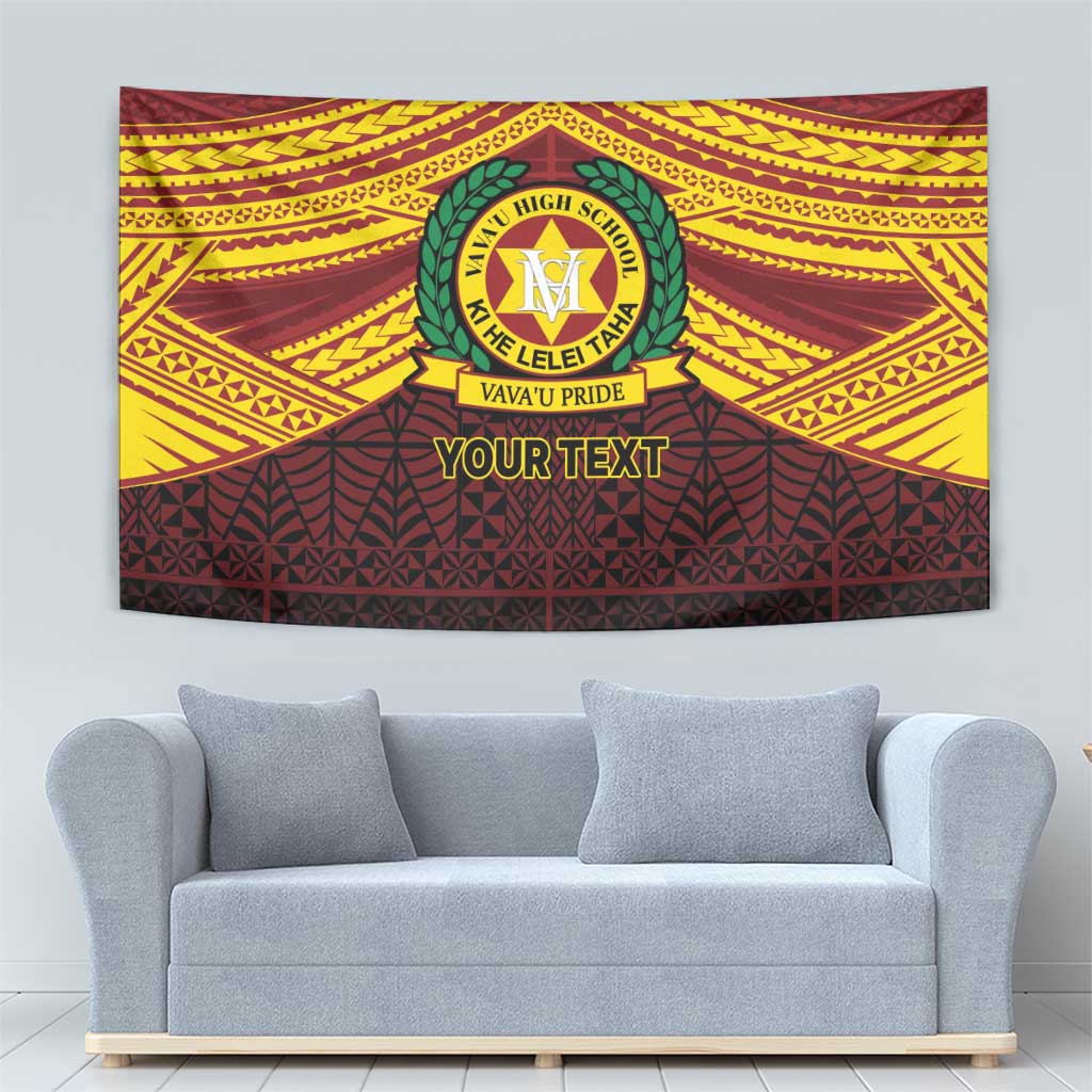 Personalised Tonga Vava'u High School Tapestry Polynesian Ngatu Tribal