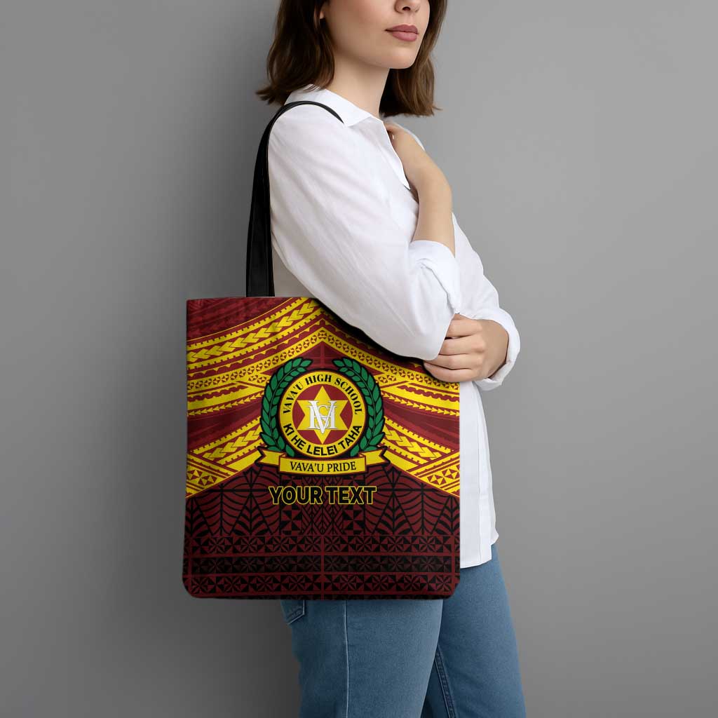 Personalised Tonga Vava'u High School Tote Bag Polynesian Ngatu Tribal - Polynesian Pride