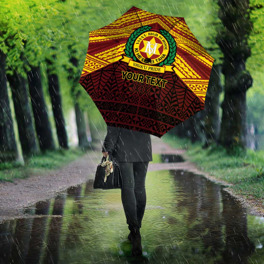 Personalised Tonga Vava'u High School Umbrella Polynesian Ngatu Tribal - Polynesian Pride
