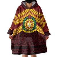 Personalised Tonga Vava'u High School Wearable Blanket Hoodie Polynesian Ngatu Tribal