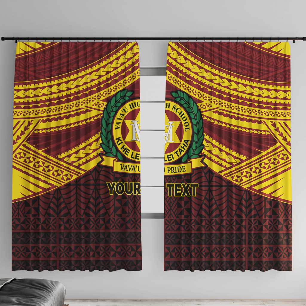 Personalised Tonga Vava'u High School Window Curtain Polynesian Ngatu Tribal