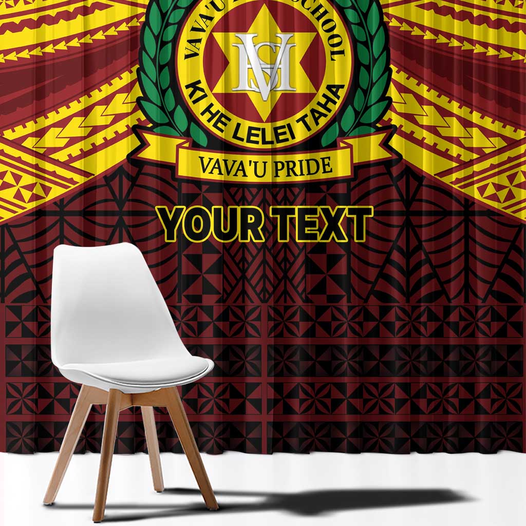 Personalised Tonga Vava'u High School Window Curtain Polynesian Ngatu Tribal