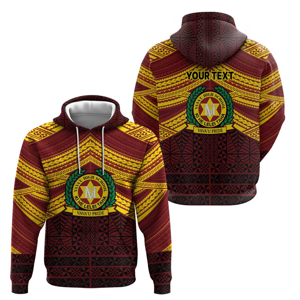 Personalised Tonga Vava'u High School Zip Hoodie Polynesian Ngatu Tribal