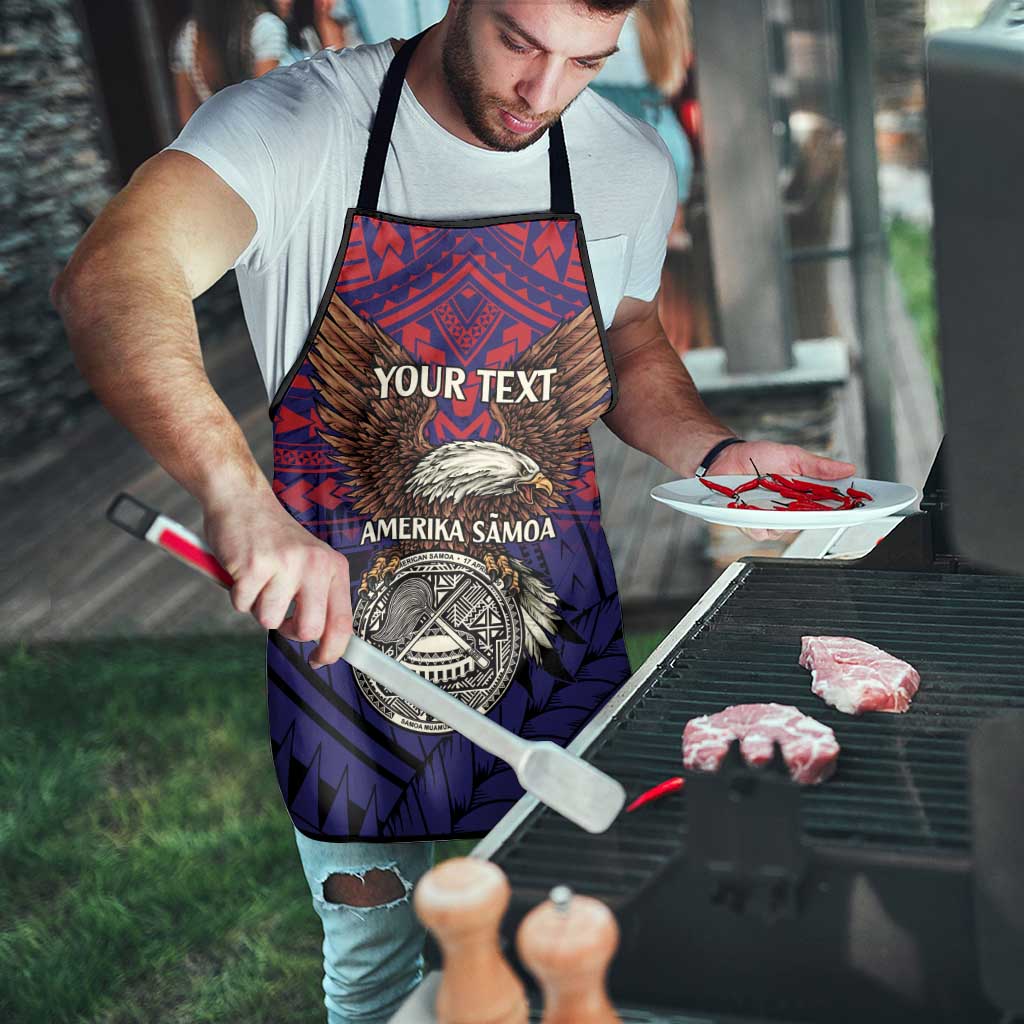 American Samoa Brave Eagle Personalized Apron National Flag Color - Polynesian Pride