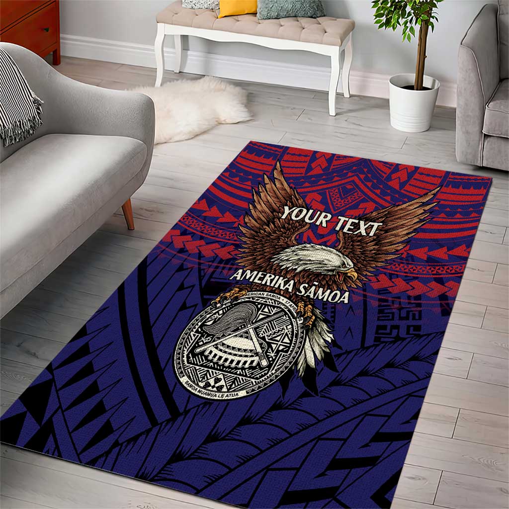 American Samoa Brave Eagle Personalized Area Rug National Flag Color