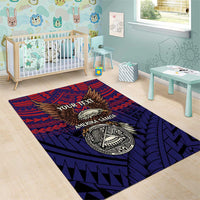 American Samoa Brave Eagle Personalized Area Rug National Flag Color