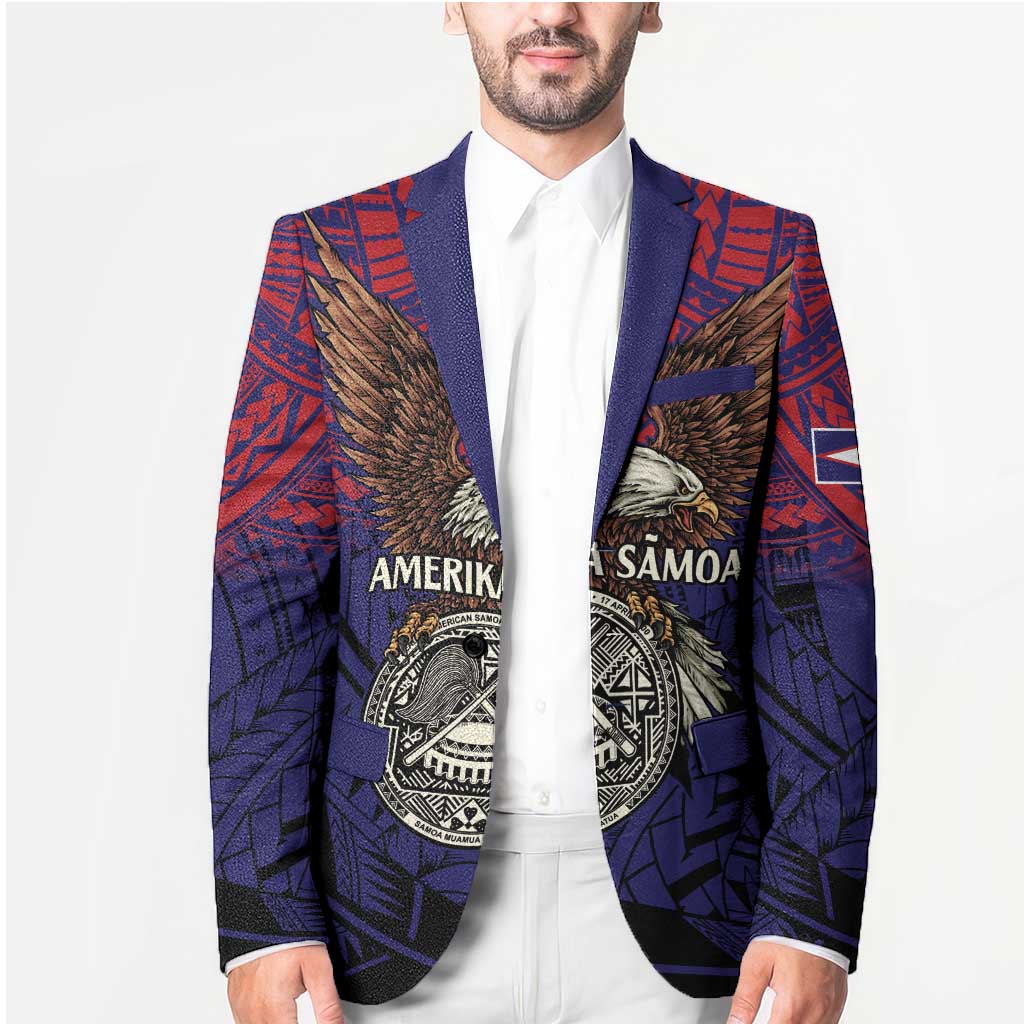 American Samoa Brave Eagle Personalized Blazer National Flag Color - Polynesian Pride