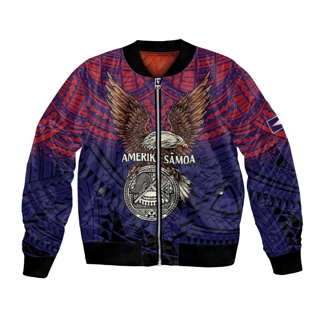 American Samoa Brave Eagle Personalized Bomber Jacket National Flag Color