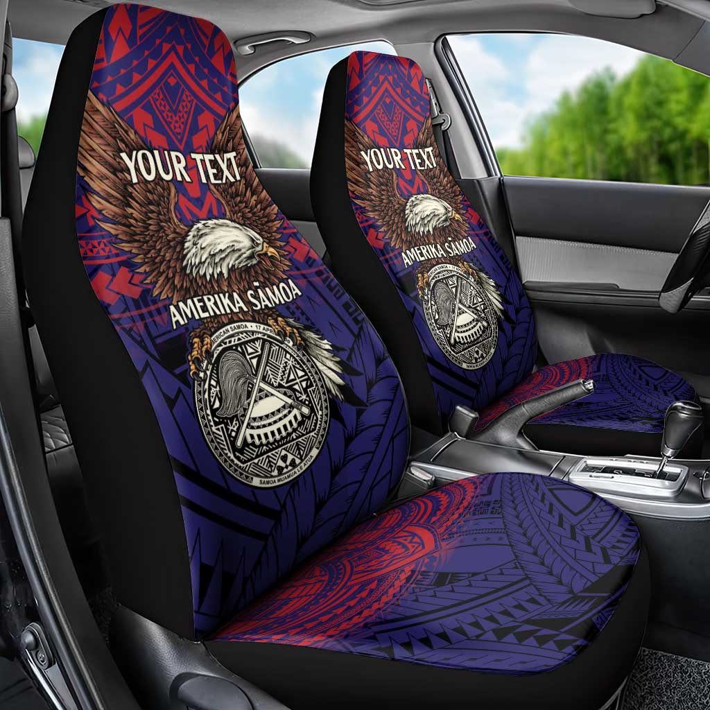 American Samoa Brave Eagle Personalized Car Seat Cover National Flag Color