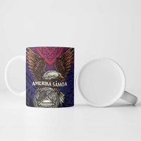 American Samoa Brave Eagle Personalized Ceramic Mug National Flag Color - Polynesian Pride