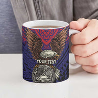 American Samoa Brave Eagle Personalized Ceramic Mug National Flag Color - Polynesian Pride